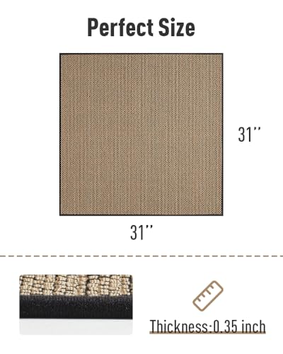 PADOOR Non Slip Stair-Treads Matching-Mat for Wooden Steps - size: 30''x30'', style: Black
