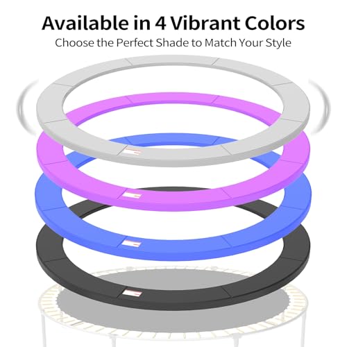 ACWARM HOME 16FT/15FT/14FT/12FT/10FT Trampoline Safety Pad Replacement, Round Trampoline Spring Protection Cover, Fits 16FT/15FT/14FT/12FT/10FT Frames, Water-Resistant Trampoline Accessories - color: Gray, size: 10FT