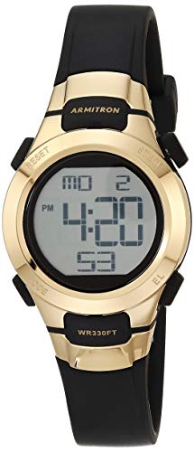Armitron Sport Women's Digital Chronograph Resin Strap Watch, 45/7012 - color: Black/Gold