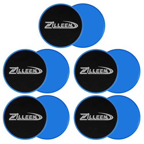 ZILLEEN Exercise Sliders for Working Out Pilates Fitness Discs 10pcs - color: Black