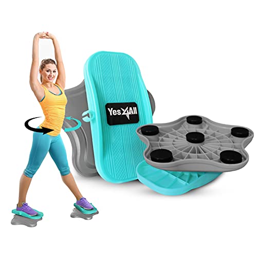 Yes4All Ab Twister Board, 15 inch XXL, Waist Twisting Disc,Twisting Stepper for Aerobic Exercise, Full Body Toning Workout, Noise-Free, 2pcs in a Box - color: Gray/Teal