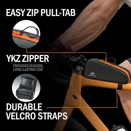 Orange Mud Waterproof Bike Top Tube Bag, Welded, TPU, Black - style: Top Tube Bag