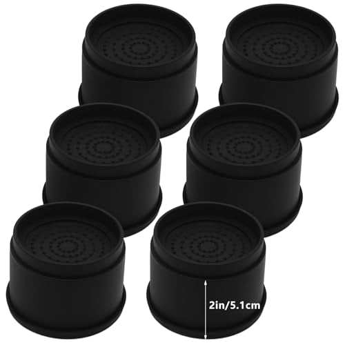 6 Sets Furniture Risers 2 inch Black Bed Risers, Heavy Duty - color: Black-round, size: 2 Inch-6 Pack
