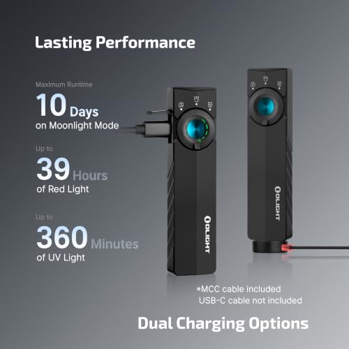 OLIGHT ArkPro Lite EDC Pocket Flashlight Rechargeable with UV Light, Black - color: Matte Black
