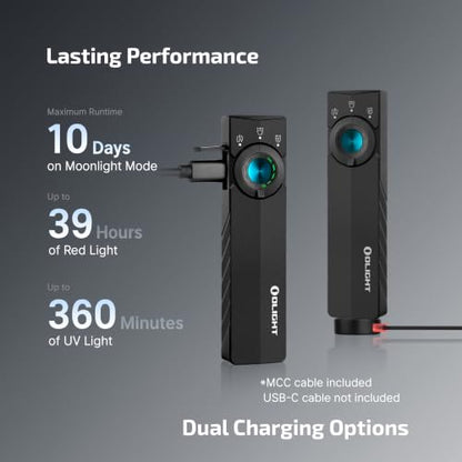 OLIGHT ArkPro Lite EDC Pocket Flashlight Rechargeable with UV Light, Black - color: Matte Black