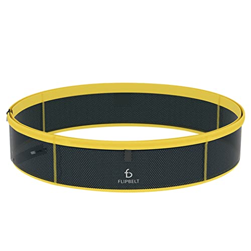 FlipBelt Lightweight Running Air Belt, Fitness and Running Fanny Pack for Women and Men, Non Chafing Waist Band Pack for Phone, Keys, Money, Moisture Wicking Storage Belt, USA Company - color: Carbon, size: Medium