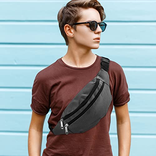 Tessco 20 Pcs Fanny Pack Bulk 80s 90s Waist Pack Sport Lightweight Belt Bag Running Waist Bag with Adjustable Belt and 2 Zippers for Women Men Travel Running Phone Holiday Gift