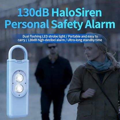 Halo-Siren Keychain, HaloSiren Personal Safety Alarm - 130db Loud Alarm Keychain with LED Strobe Light, Compact Emergency Siren (Double Flashing Lights - Orange + Copper Ring) - color: Double Flashing Lights - Orange + Copper Ring