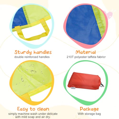 Sonyabecca Parachute, Kids Play Parachute 12ft with 12 Handles for Cooperation Group Game, Suitable for School, Outdoor, Summer Camp (12 Feet) - size: 12FT with 12 Handles