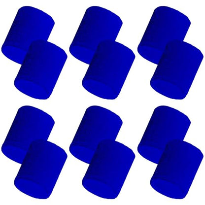 12 PCS Sweatbands Sports Wristband, Sweat Absorbent, for Basketball, Tennis, Football, Running - color: blue