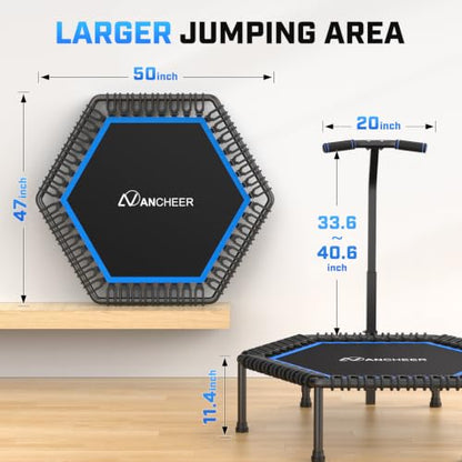 ANCHEER 50'' Trampoline-Fitness Rebounder for Adults-Indoor/Home - color: Blue