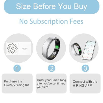 Smart Ring for Women and Men, Fitness Health Tracker Ring - color: Silver, size: 10#