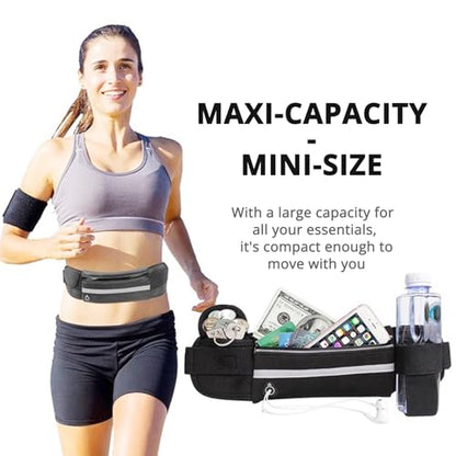 Universal Running Belt - Secure Fit with Anti-Slip, High-Capacity, Breathable Dive Material, Reflective Safety for Men & Women (Green) - color: Green