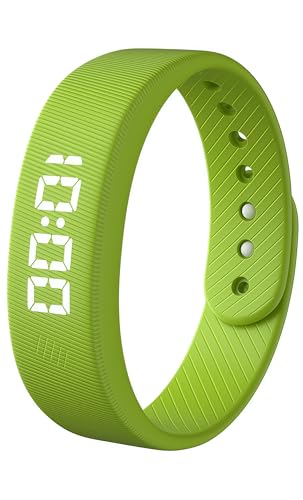 Gosasa Lightweight LED Digital Sport Watch Waterproof Fitness Tracker with Calorie Counter, Pedometer, Vibrating Alarm, USB Rechargeable Silicone Wristband for Men Women (Green) - color: Green