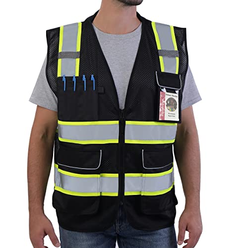 Neopelta Hi Vis Reflective Safety Vest for Men Women Black Mesh/Yellow S - color: Black / Yellow Trim, size: Small