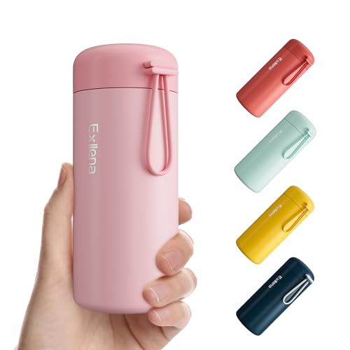 Exllena Small Water Bottle 10oz, Small Insulated Water Bottle for Hot&Cold Drinks, Water Bottle Purse with Carry Handle - 100% Leakproof Perfect for School, Travel...(Pink) - color: Pink, size: 10.1 Ounces