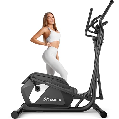 ANCHEER Elliptical Machine for Home,Hyper-Quiet Magnetic Elliptical Trainer - color: Silver