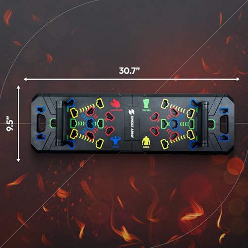 Push Up Board, 20-in-1 Foldable Pushup Board with Ergonomic Handles, Home Gym Workout Equipment for Chest, Shoulders, Triceps & Back, Portable Push Up Stand for Men & Women