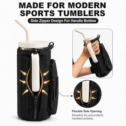 Water Bottle Carrier Bag - color: Black