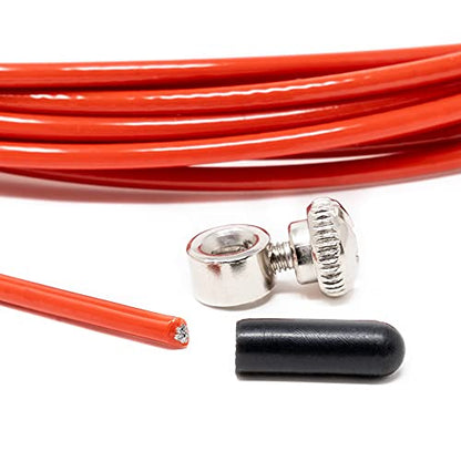 Skipping Rope Spare Replacement Cable for Crosstraining, Fitness and Boxing by VELITES | Red PVC, steel 2.5 mm diameter | For Beginners | Compatible with other brands.
