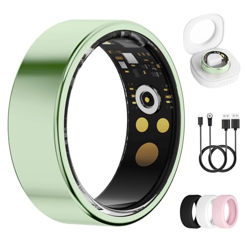Smart Ring for Women & Men, Health Tracker Ring, Fitness Tracker Ring - color: Green, size: 8#