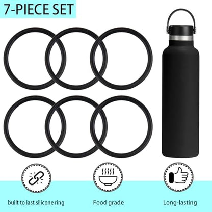 6-Pack Rubber Gasket Compatible with Hydro Flask Bottle - Standard Mouth Replacement Rings for 18 oz, 21 oz, 24 oz Bottles