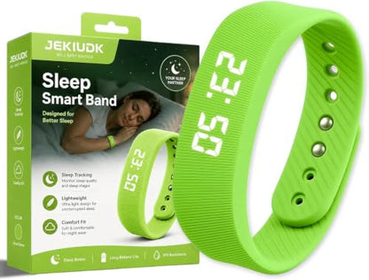 Vibrating Alarm Wristband Clock Smart Watch Bracelets for Mens Digital Heavy Sleepers Fit Wrist Womens Tracker Vibro Vibration Silent Small Distance Teens Shock Despertador Band Alert - color: Green
