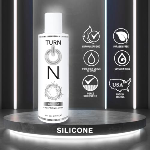 Turn On Silicone-Based Premium Personal Lubricant | Long Lasting Performance, Ultra Slick & Silky Smooth, Condom Safe Lube for Men, Women, and Couples, 8 fl oz - size: 8 Fl Oz (Pack of 1)