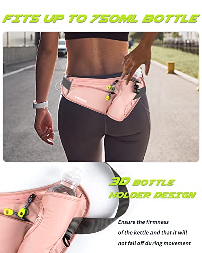 Running Belt, Waterproof Hydration Belt with Water Bottle Holder Hiking Walking Waist Pack Reflective Adjustable Fanny Pack Compatible for Phone Waistband Outdoor | Reflective Adjustable Waistband Fanny Pack for Phone & Wallet, Gear for Running Hiking Wal