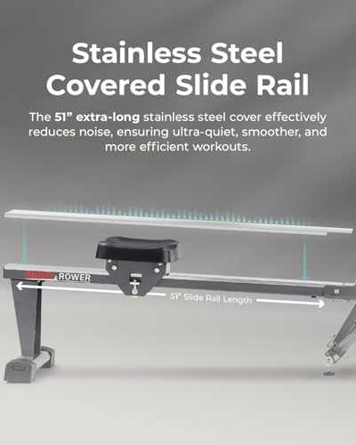 Sunny Health & Fitness Smart 360° Dual-Function Magnetic Rowing Machine, Full-Motion Workout with 51-Inch Extended Rail, Total-Body Training for Home, Free SunnyFit APP Connection