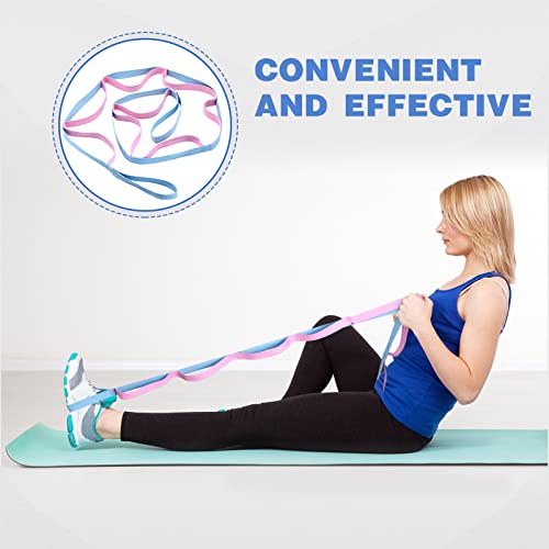 Leyndo 2 Pcs Stretching Strap &10 Loops, Yoga Strap for Physical Therapy