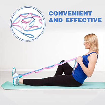 Leyndo 2 Pcs Stretching Strap &10 Loops, Yoga Strap for Physical Therapy