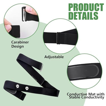 Heart Rate Monitor Chest Band for Polar H10 H9 H7, Adjustable Waterproof Replacement Chest Strap Compatible with Polar Garmin - style: Black