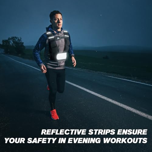 RitFit Weighted Vest, 4lb/8lb/10lb/12lb/15lb/20lb Weight Vest with Reflective Stripes, Weight Vest Adjustable for Women and Men Workout, Strength Training, Running, Fitness, Jogging, Walking - color: Adjustable 4-12LB