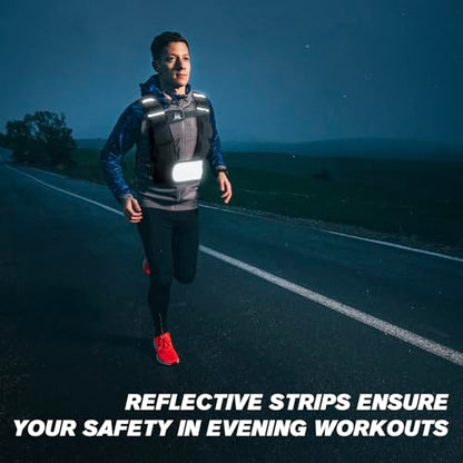 RitFit Weighted Vest, 4lb/8lb/10lb/12lb/15lb/20lb Weight Vest with Reflective Stripes, Weight Vest Adjustable for Women and Men Workout, Strength Training, Running, Fitness, Jogging, Walking - color: Adjustable 4-12LB