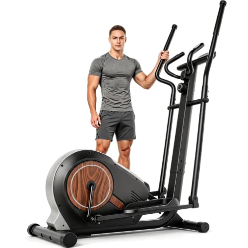 ANCHEER Elliptical Exercise Machine, Elliptical Trainer for Home Gym, Exercise Equipment 500Lbs Max Weight - color: Black with Silver