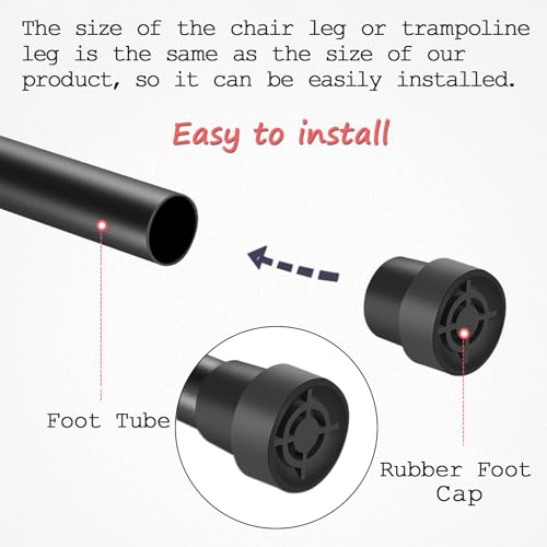 6 Pieces Mini Trampoline Leg Cap Tips, Rubber Caps Fits 1 Inch Inside Diameter Trampoline Leg Chair Leg, Trampoline Replacement Parts & Floor Protectors