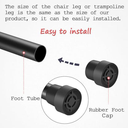 6 Pieces Mini Trampoline Leg Cap Tips, Rubber Caps Fits 1 Inch Inside Diameter Trampoline Leg Chair Leg, Trampoline Replacement Parts & Floor Protectors