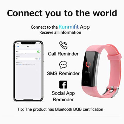 Fitness Tracker with Heart Rate Activity Tracker Sleep Monitor, Smart Watch Health Tracker IP68 Pedometer Step Counter for Man Women(Pink)