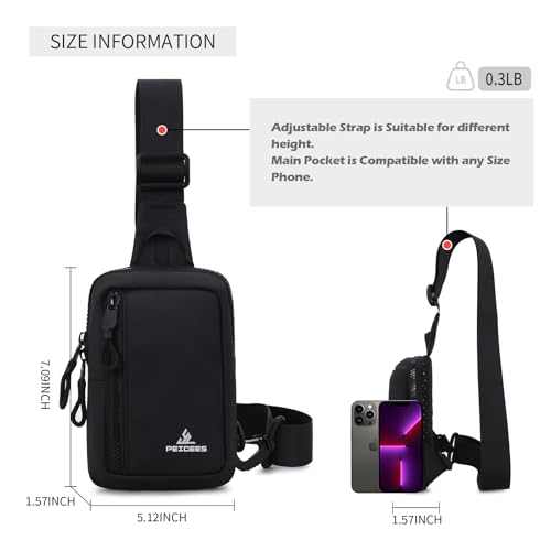 Peicees Small Crossbody Bag for Men Women Mini Sling Bag Travel Running Phone Daypack Cross Body Shoulder Bags with Keyholder - color: Purple