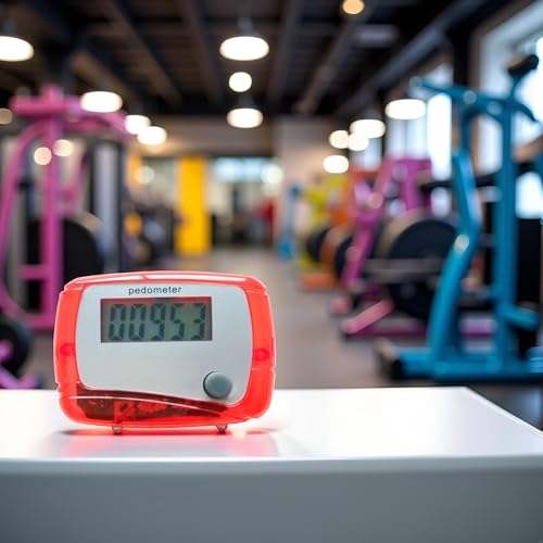 Red Portable Counter Mini Digital LCD Pedometer Sports Walking Running Step Counter Meter Walking Distance Miles, Calorie Counter, Daily Target Monitor, Exercise Time Fitness Technology