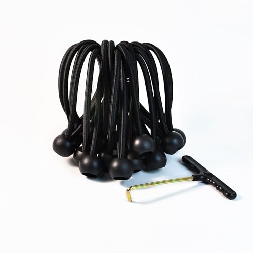 20 PCS Heavy Duty Trampoline Bungee Cords with Balls - 6.3 Inch Replacement Elastic Ropes for Fitness Trampolines, Includes Spring Puller Tool, Max Weight Limit 330 lbs, Quiet & Durable Bungee System - size: 6.3 in 20 PCS Bungee Cords With Ball