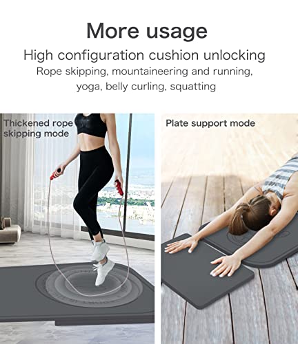 Jump Rope Mat Shockproof Exercise Skipping Mat All-Purpose Extra Thick High Density Anti-Tear Exercise Yoga Mat, Non Slip for Indoor and Outdoor - color: Grey
