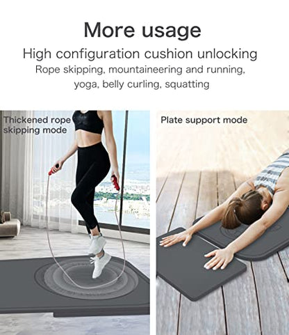 Jump Rope Mat Shockproof Exercise Skipping Mat All-Purpose Extra Thick High Density Anti-Tear Exercise Yoga Mat, Non Slip for Indoor and Outdoor - color: Grey