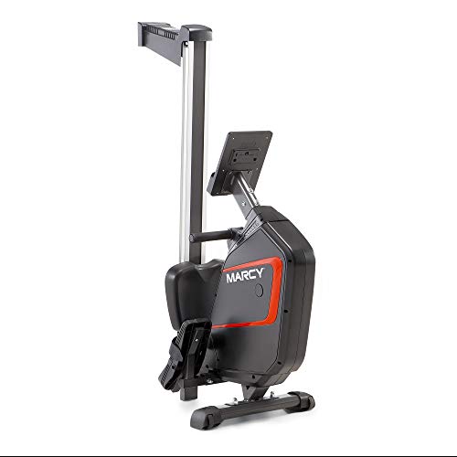 Marcy Compact 8-Level Adjustable Magnetic Resistance Rowing Machine with Transport Wheels