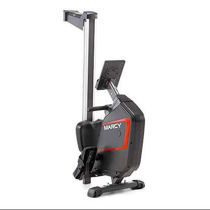 Marcy Compact 8-Level Adjustable Magnetic Resistance Rowing Machine with Transport Wheels
