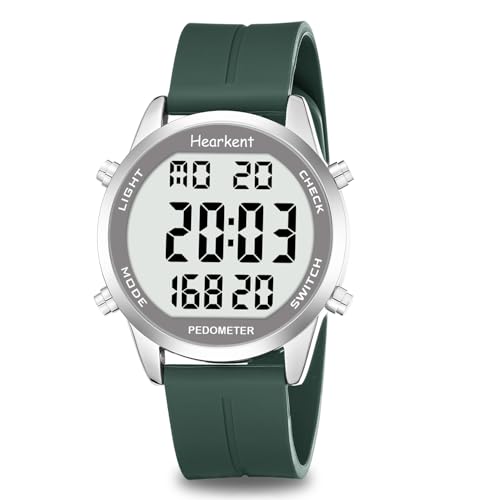 Hearkent Pedometer Watch for Walking for Senior Step Counter Watch - color: Green