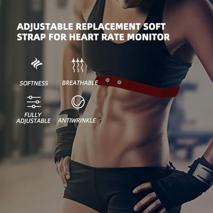 Comfortable Heart Rate Chest Replacement Strap for Polar H10 H9 Garmin Wahoo Coospo PowrLab Fitcent Magene MOOFIT IGPSPORT - color: Gray
