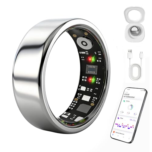 Smart Ring Gen 3 for Women Men, IP68 Waterproof Health Tracker Silver,6 - color: Silver, size: 6