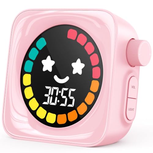 Visual Timer for Kids, 99 Minute Digital Cute Kids Visual Timer Classroom Timer for Homeschool Supplies Study Teaching Time Management Tool Countdown Productivity Timer, Pink, Colorful Display - color: Pink